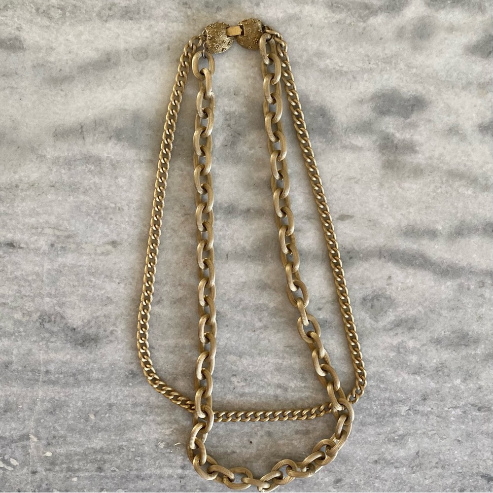 Vintage 1990s layered gold chain